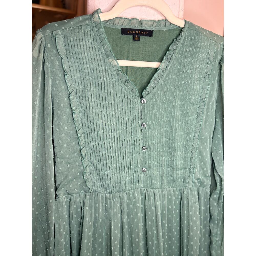 Downeast Women's Green Chiffon Midi Dress Size Small 4-8 - Picture 5 of 6